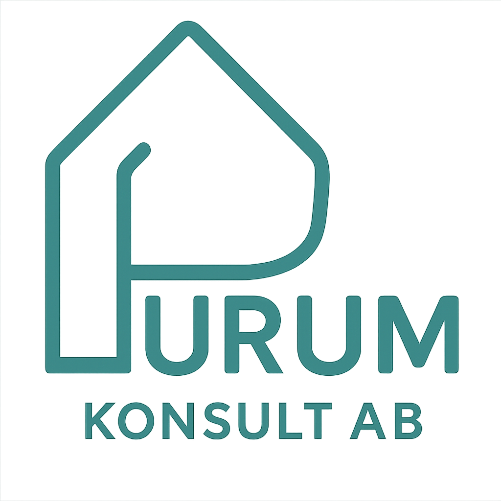 Logotyp för Purum Konsult AB – byggbesiktning, kontrollansvar och projektledning